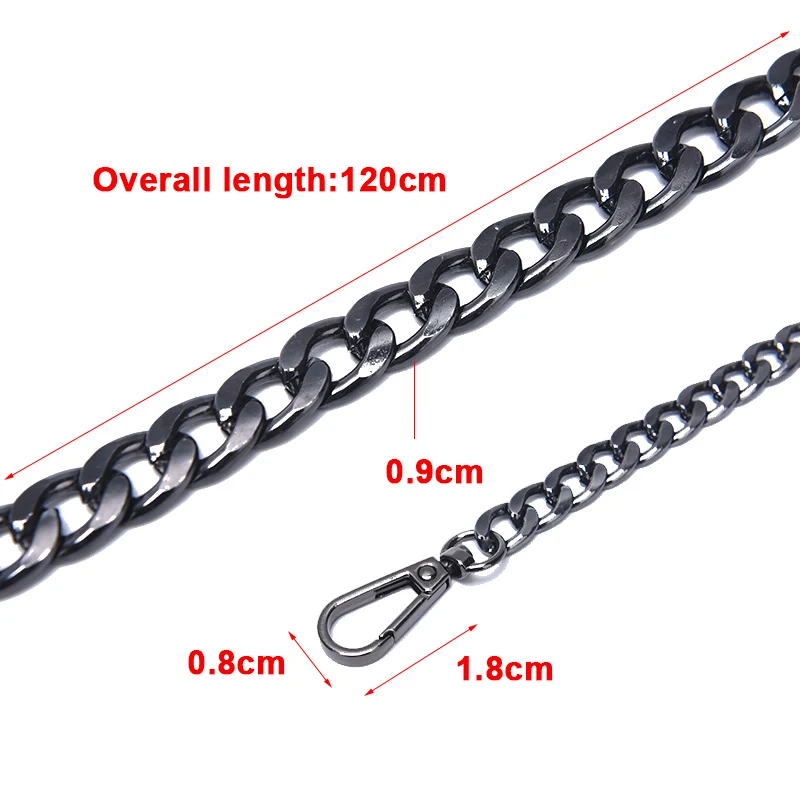 1PCS 120cm DIY Bag Strap Chain Wallet Handle Purse Strap Chain Replaced  Bag Spare Parts