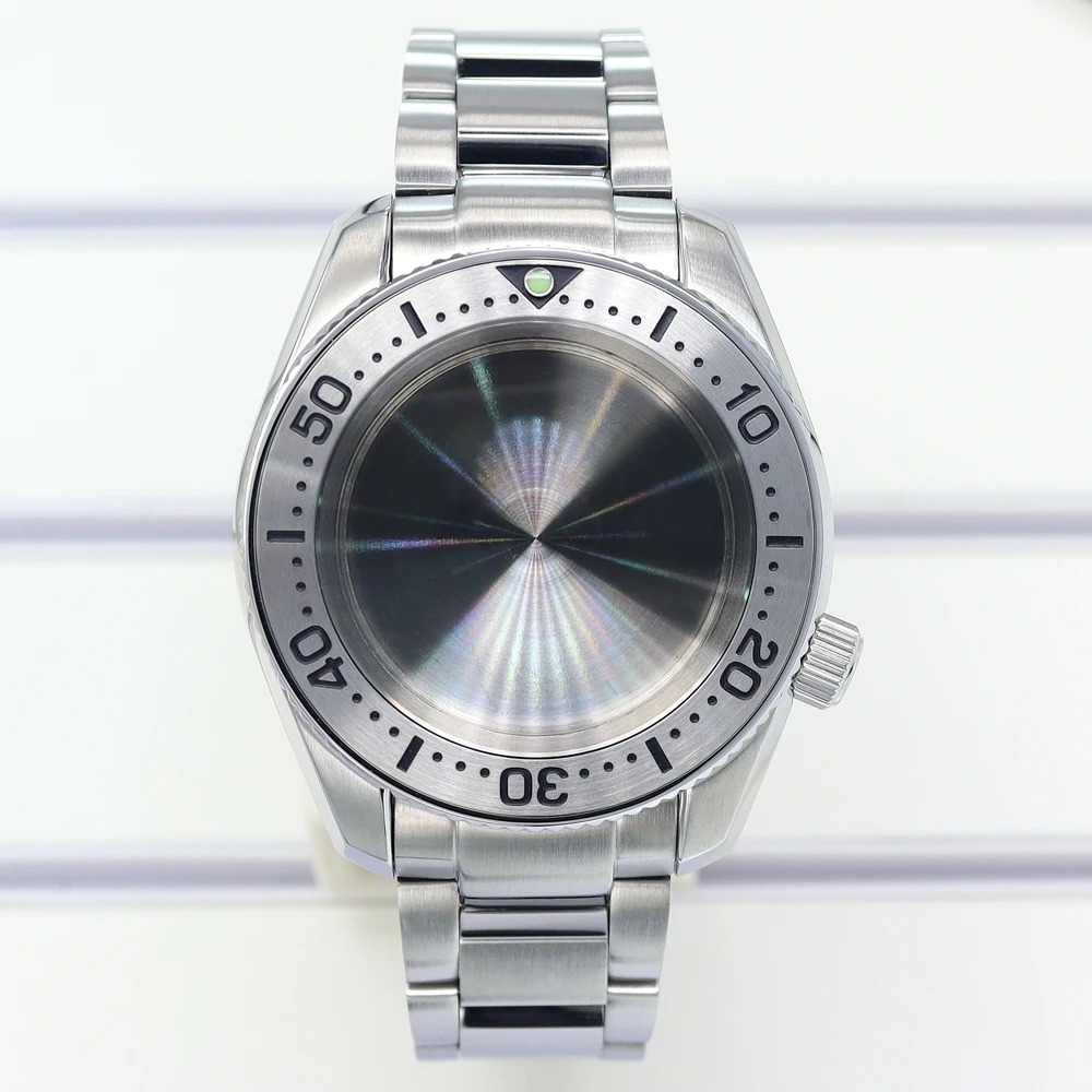 

42mm Silvery Men's Watch NH35 Case Strap Set For NH35 NH36 NH34 NH38 NH70 4R36 Movement Watch Accessories Sapphire Crystal Glass
