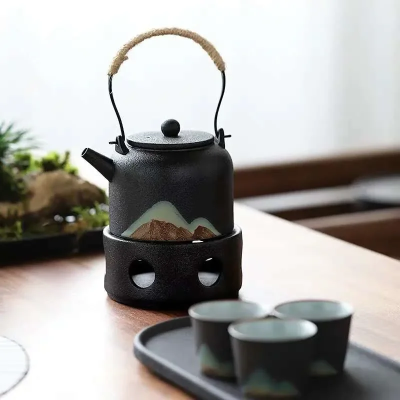 Japanese Style Warm Tea Stove Teapot Tea Set Candle Tea-Boiling Stove Scented Tea Warm Tea Small Tea Maker Tea Infuser  Tea Sets