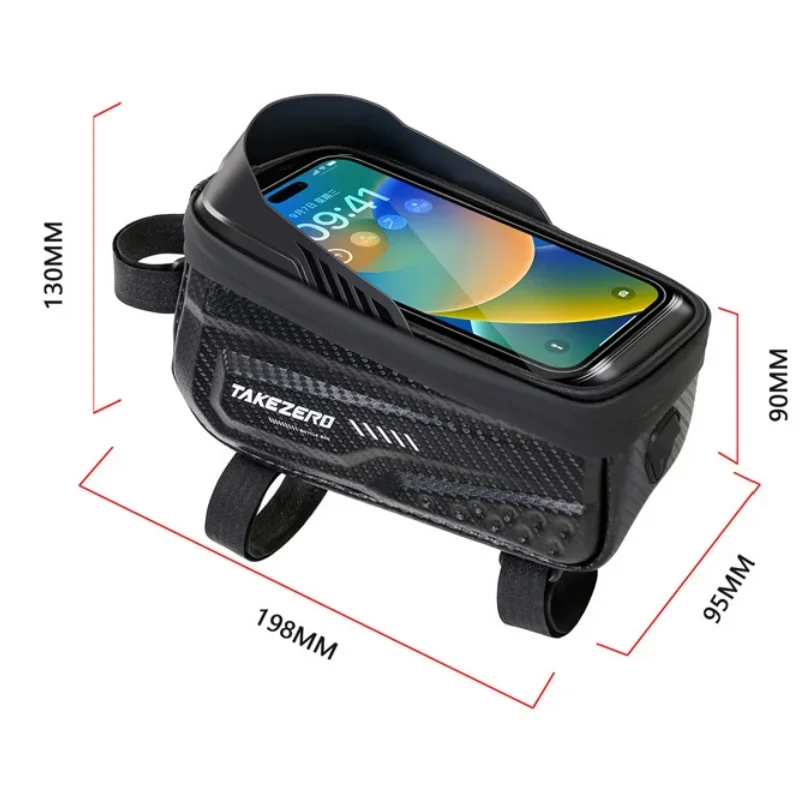 Front Handlerbar Bag Mountain Bike Bag Rainproof 4.7- 6.8 inch Mobile Phone Case Bicycle Top Tube Bag Cycling Accessories