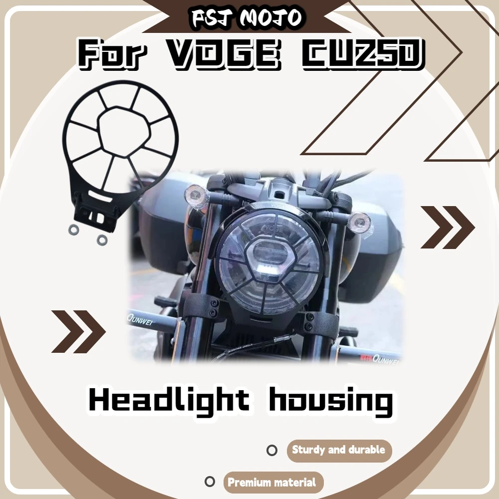For VOGE CU250 Vintage Headlamp Mesh Cover Hollow Light Guard Block Flying Stone Scratch Front Headlight Riding Parts