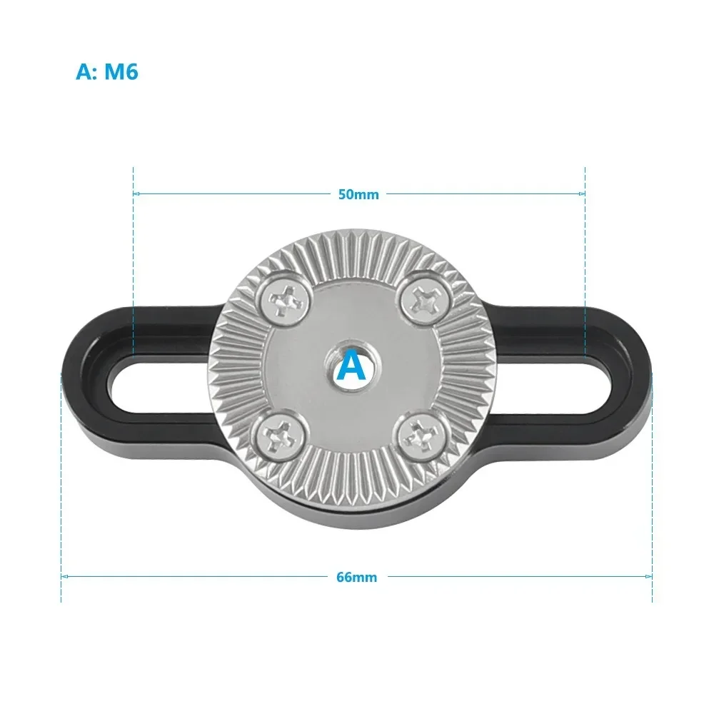 Adjustable ARRI Rosette Connecting Mount Adapter With M6 Female Thread 1/4inch Mounting Groove Both Sides For Camera Cage