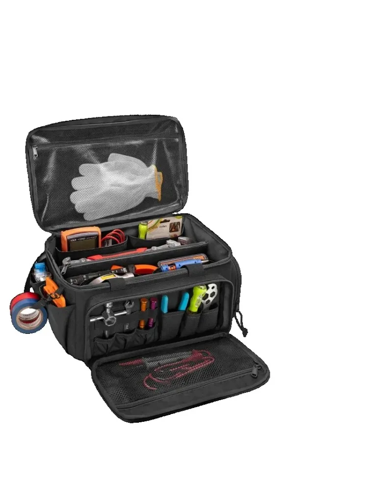 

14-дюймовая тактическая сумка для инструментов повышенной прочности с нескользящим основанием, многофункциональный органайзер для мастеров, плотников, прочная портативная сумка для хранения инструментов