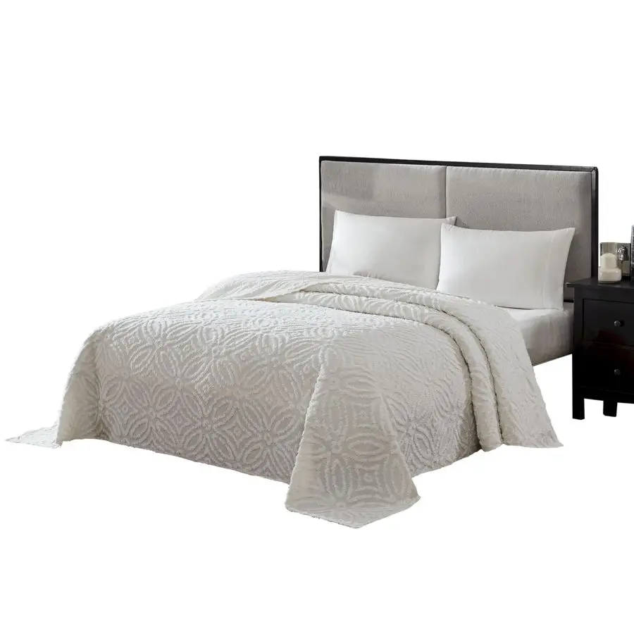 

Покрывало для кровати Home Fashions Wedding Ring Chenille, размер Queen, цвет слоновая кость