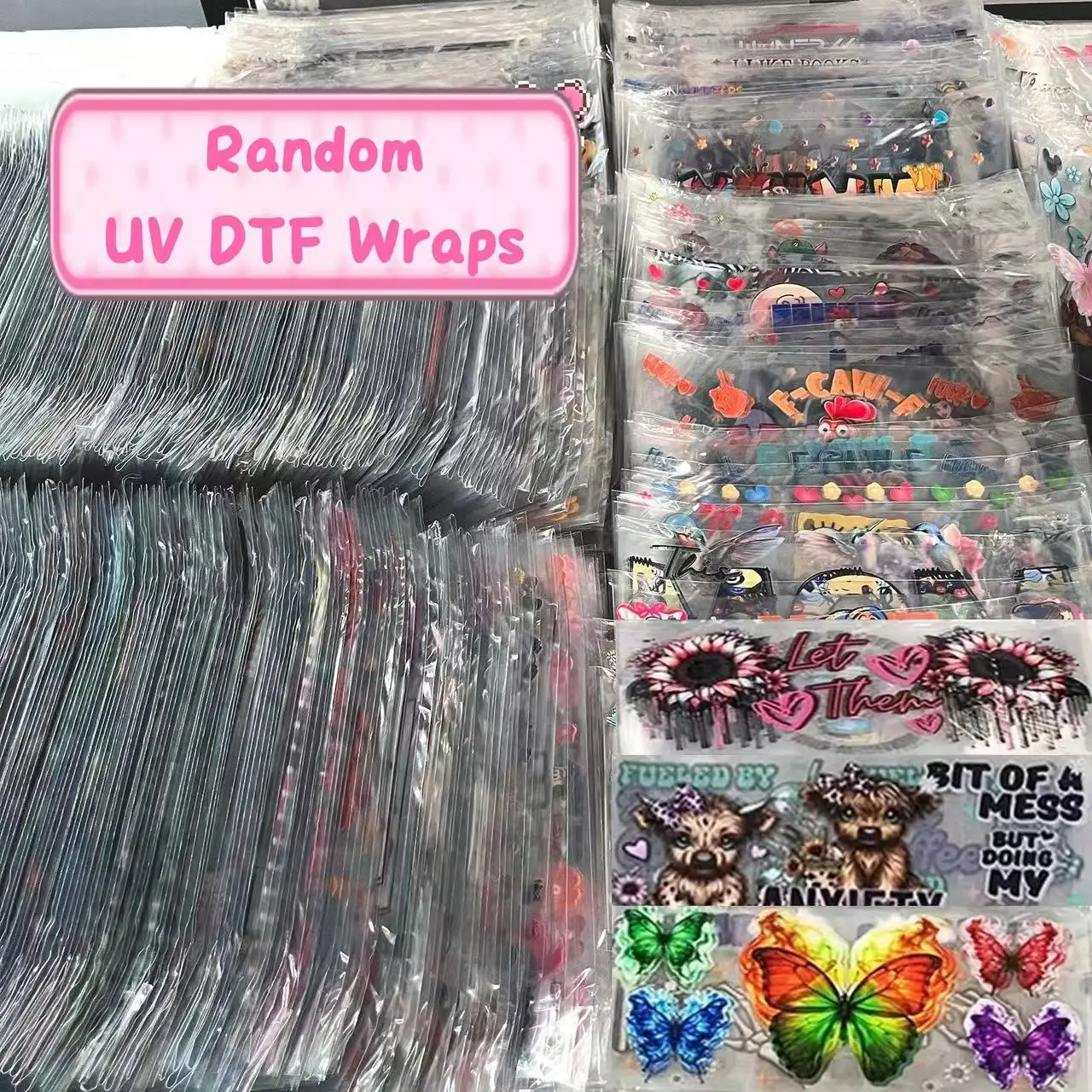 Zufälliger Bestseller: Beliebte Cartoon 16oz UV DTF 3D Transfer-Aufkleber für Glasdosen, Tassen, Bastelarbeiten, DIY-Geschenke, Kreativ