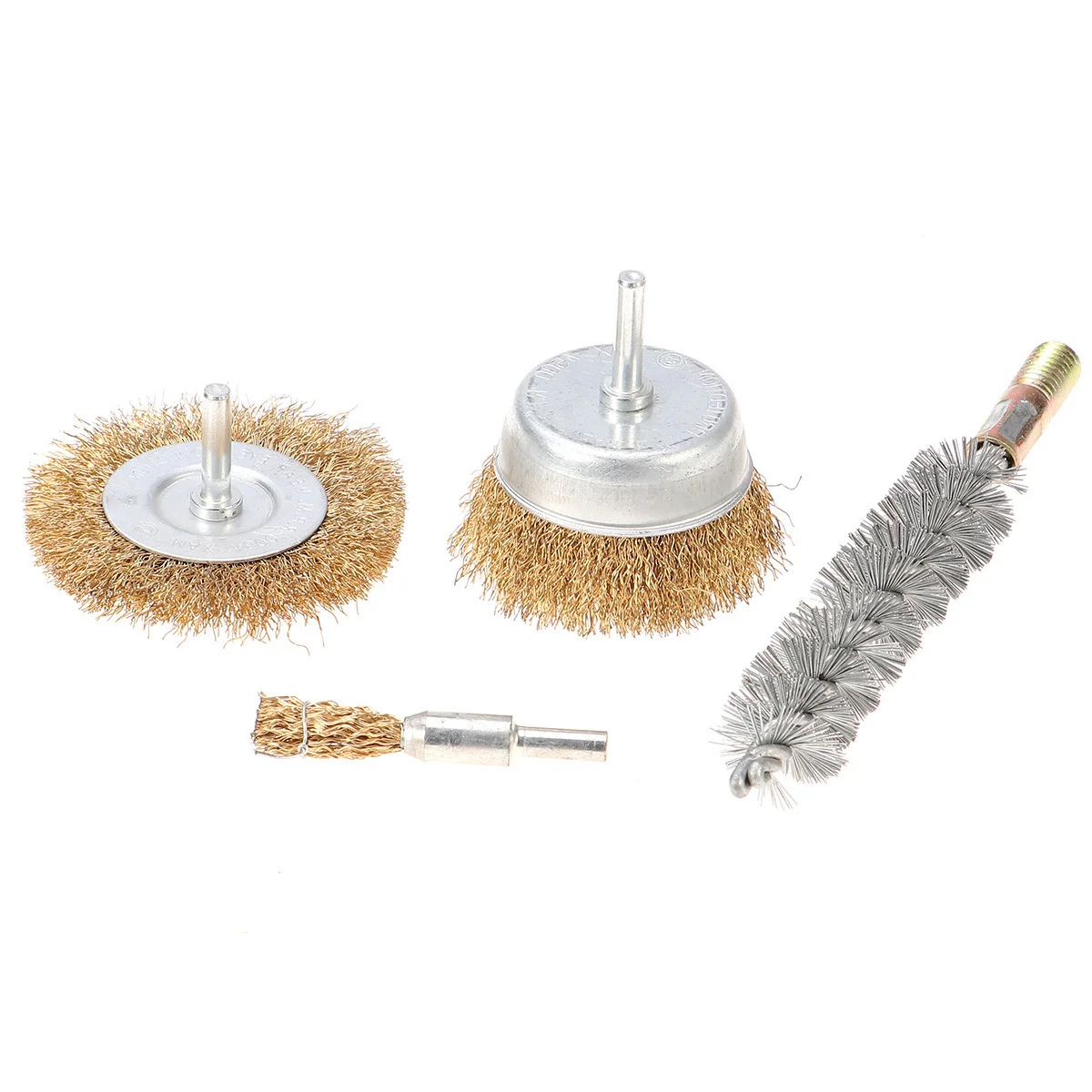 

4Pcs Wire Brush Set Abrasive Sponge Polishing Wheels for Metal Rust Dust Removal Grinding Rotary Tool Wire Brush Set