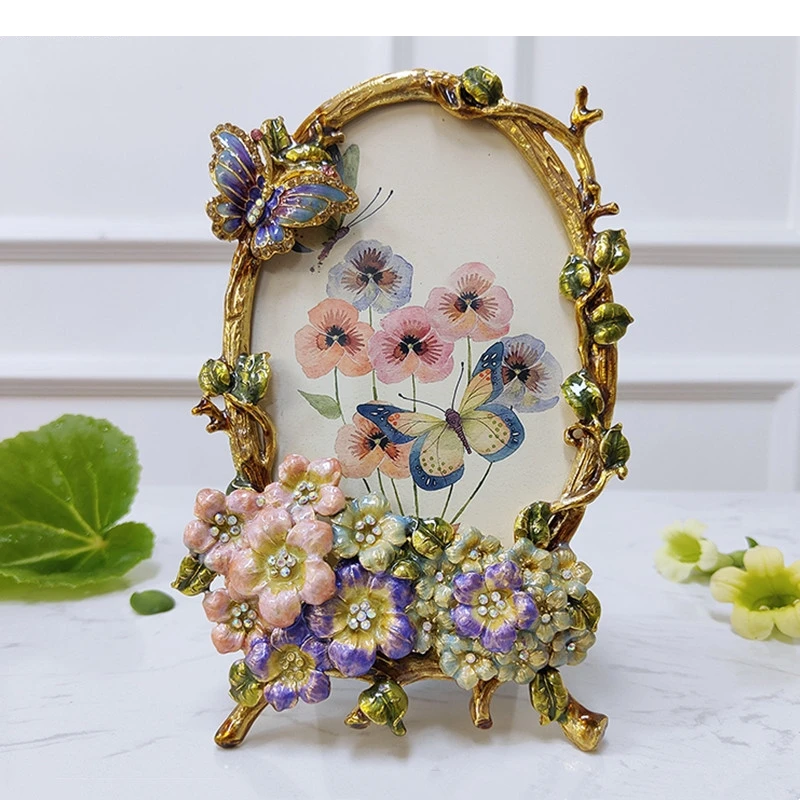 

and Flower Decorative Oval Photo Frame Modern Decor Figures Portrait Framed Art Floral Picture Frames Desk Decoration