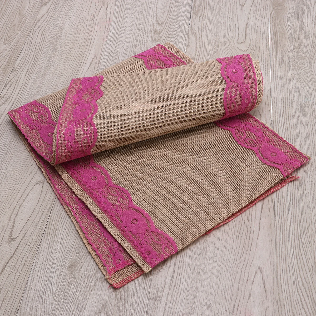 

275X30Cm Table Runner Burlap With Lace Edging Rustic Elegant Dining Wedding Buffet Decor Home Party Decoration