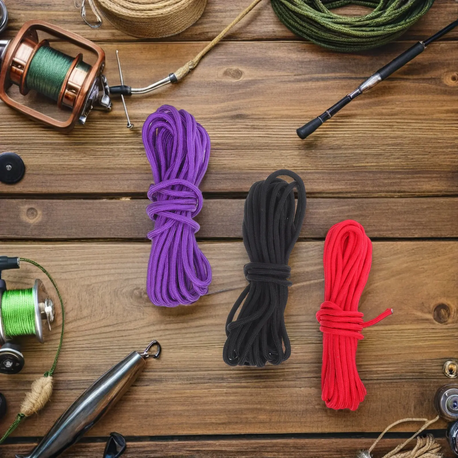 3 Rolls Nylon Braided Rope Heavy Duty Multipurpose Outdoor Camping Tent Hanging Laundry Drying Clothesline Cord Luggage Binding
