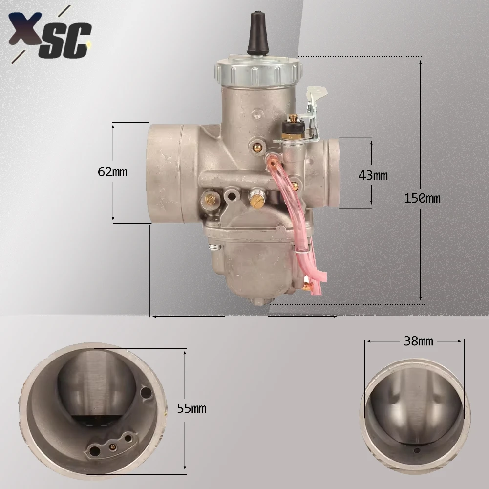 Motorcycle Carburetor For Mikuni VM38 38mm VM38-9 VM Series Round Slide Carburetor 2 Stroke Carb 42-6025 13-5006 Accessories