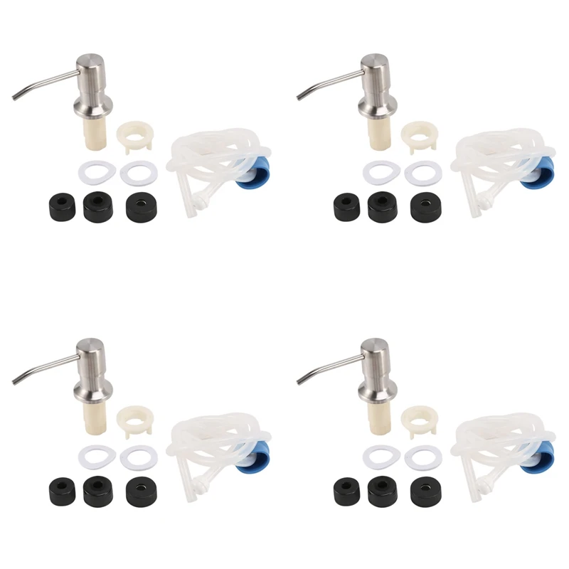 

Дозатор мыла ABRU-4X для кухонной раковины, встроенный дозатор мыла на столешнице, головка насоса с комплектом удлинительных трубок 46 дюймов (серебристый)