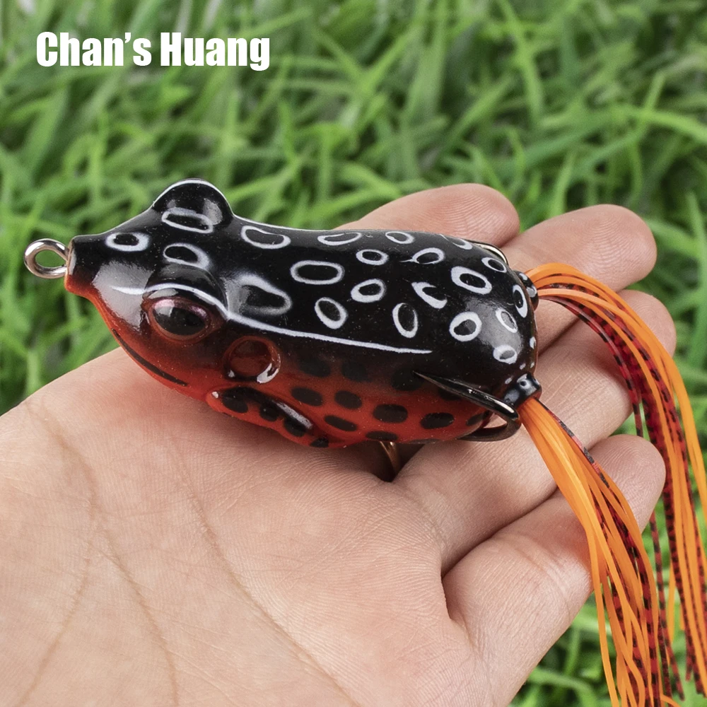 

Силиконовая приманка-лягушка Chan's Huang 60 мм, 15,5 г с двойным крючком, крэнкбейт, поверхностная мягкая приманка-лягушка для весенней рыбалки на басса