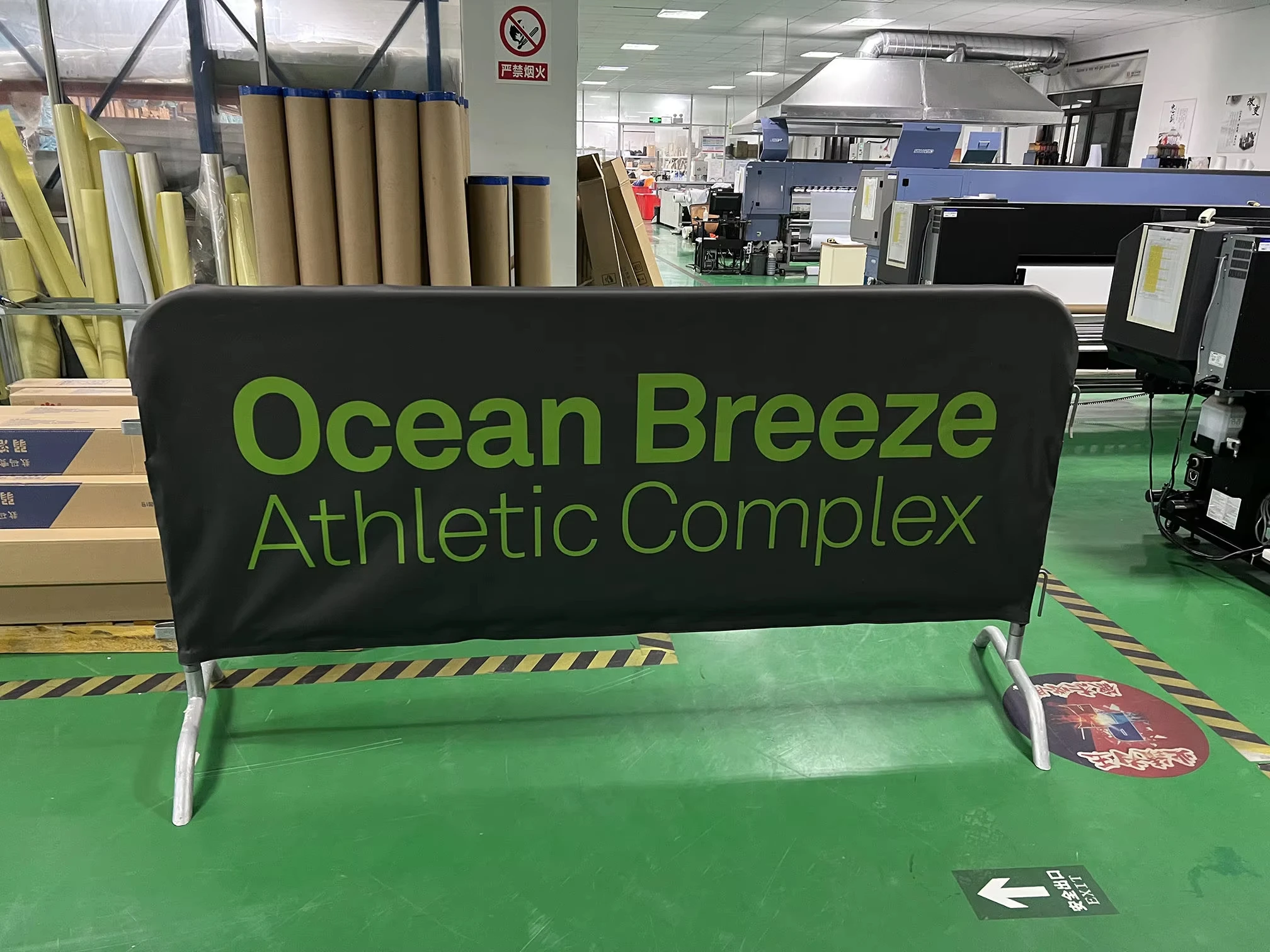 Road Steel Crowd Control Barrier Banner Fencing Signs Custom Fabric Printed Promotion Barricade Covers