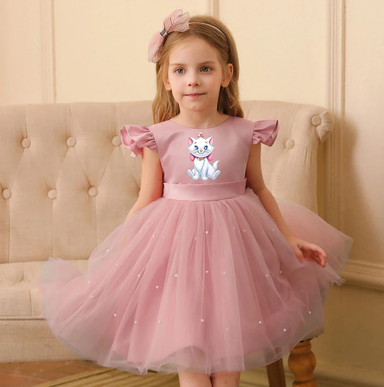 

Платье с жемчугом для девочек Marie Cat, элегантное свадебное платье принцессы, детские платья для девочек, детское тюлевое платье на день рождения, От 3 до 7 лет