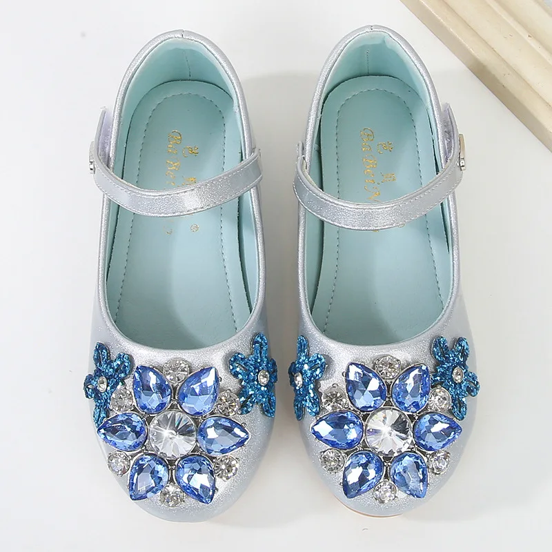 Girls Kids Summer Crystal Sandals Princess Jelly High-Heeled Shoes Princess Party Dance Shoes Performance Shoes