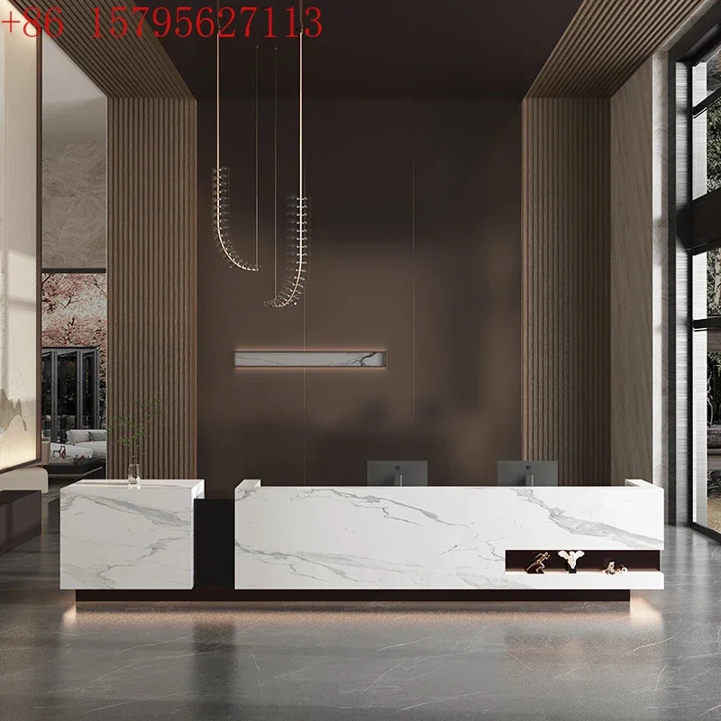 

02 Light luxury company, reception desk, training institution, gym, hotel checkout page, sales office counter