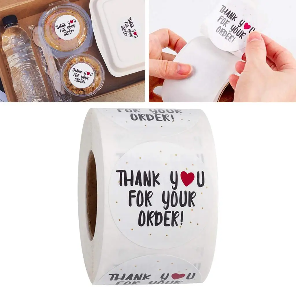 500Pcs Handmade Thank You Packaging Sealing Stickers Labels DIY 2.5/1 inch