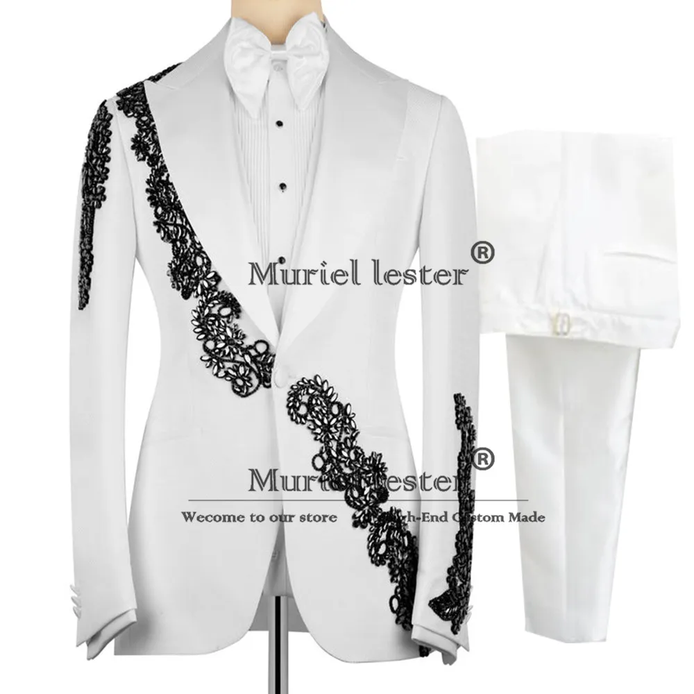 

Luxury Glitter Rhinestones Men Suit Customized Single Breasted Groom Wedding Tuxedos 3 Pieces Man Evening Party Suits Plus Size