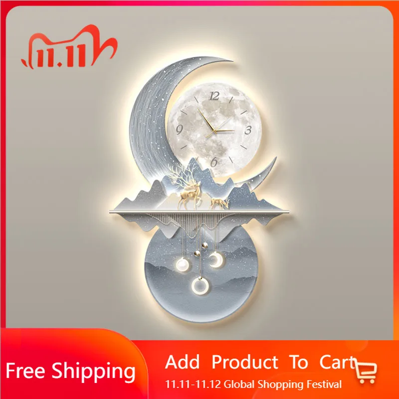 

Luxury Living Room Led Wall Clocks Interior Modern Aesthetic Creative Wall Clocks Nordic Fashion Restaurant Wanduhr Home Decor