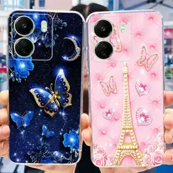 For Xiaomi Redmi 13C Case Redmi 13C 4G Fashion Butterfly Flower Cat Pattern Soft Silicone TPU Phone Bumper