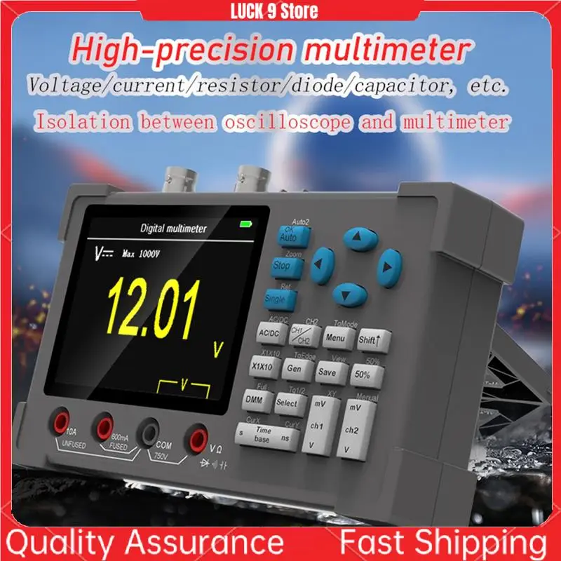 DSO3D12 3.2 Inch Desktop Digital Oscilloscope 120M Bandwidth Dual Channel Multimeter And Signal Generator 3 In 1 120M Black Gray