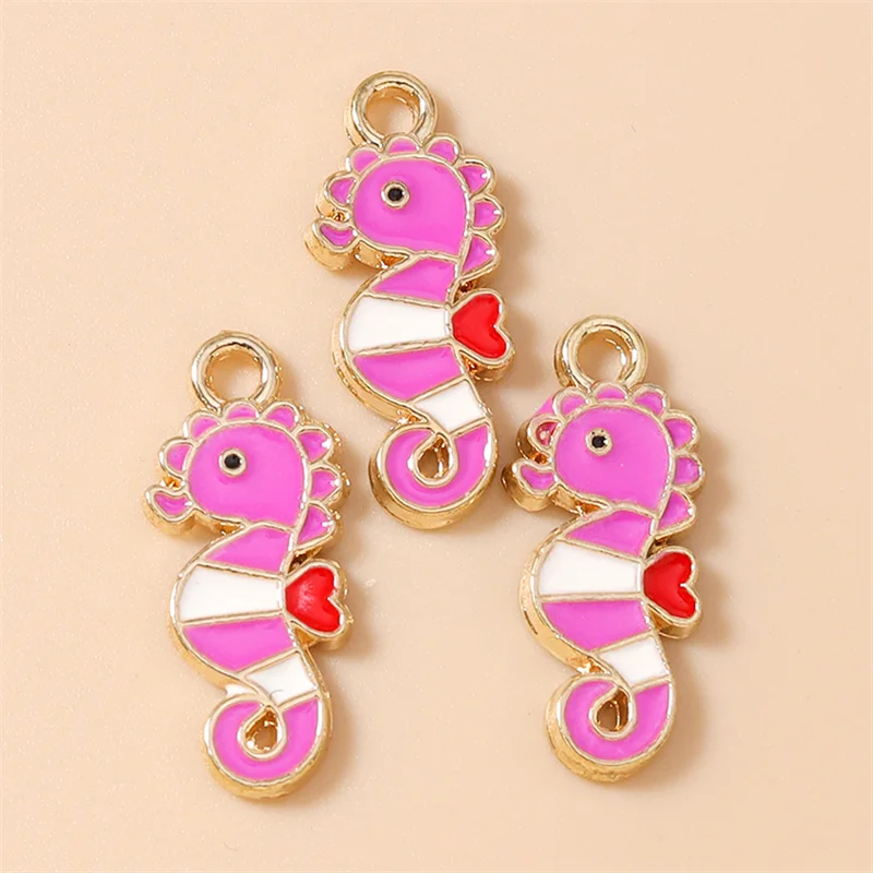 Leslie 20 Stück 9x21mm Niedliche Cartoon-Seepferdchen-Anhänger für DIY Ohrringe, Halsketten, Schmuckherstellung, Zubehör, handgemachte Bastelarbeiten – Detail 7