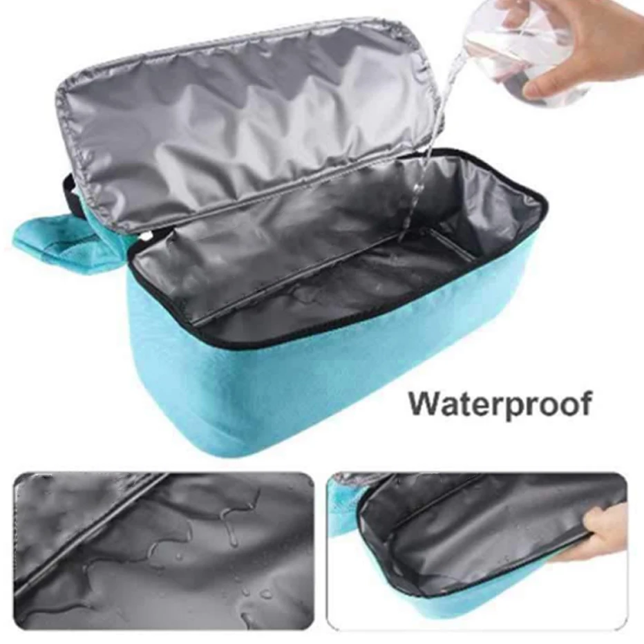 Large Mesh Beach Cooler Bag Outdoor Camping Picnic Bag Storage Bag Drink Food Cooler Tote Bag Thermal Insulation Lunch Box