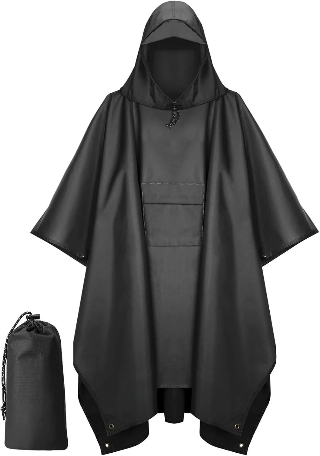 

Hooded Rain Poncho for Adult with Pocket, Waterproof Lightweight Unisex Raincoat for Hiking Camping Emergency.