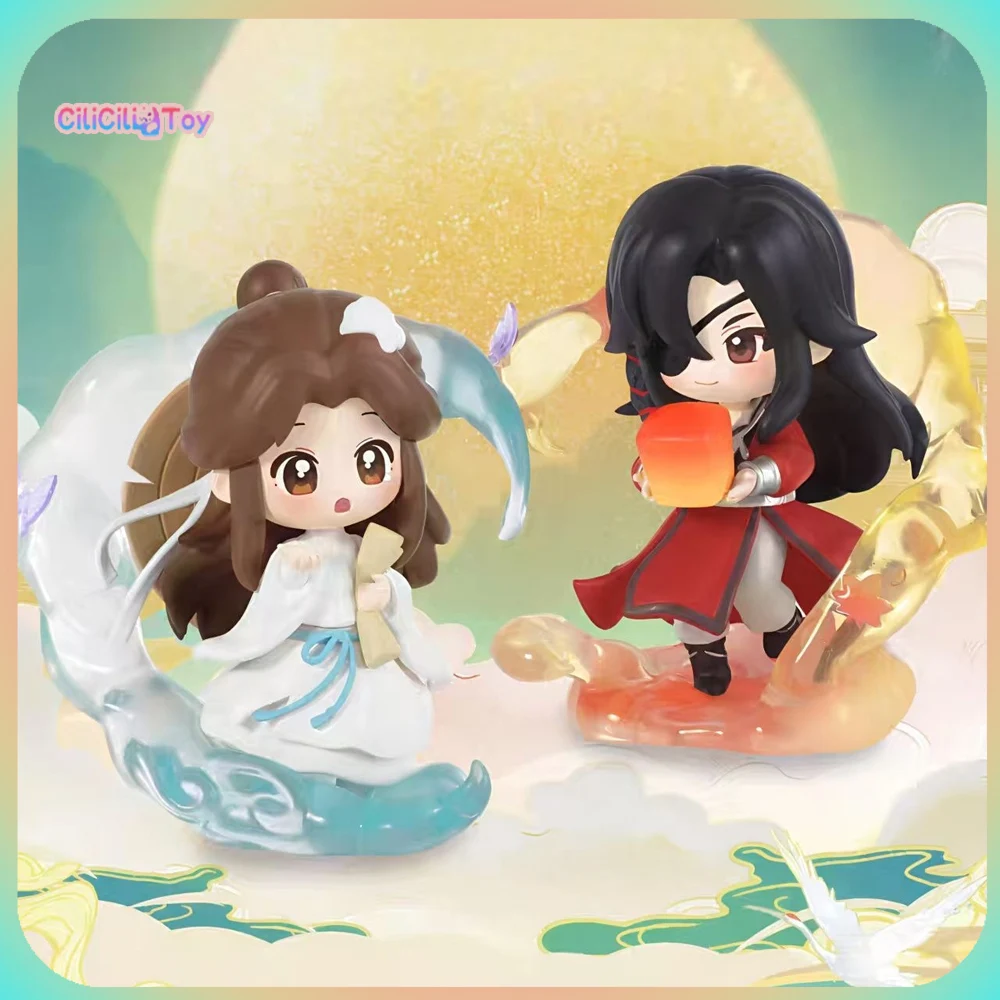 ตุ๊กตาเซอร์ไพรส์แท้จากซีรีส์เทียนกวนซือฟู สีเขียวและสง่างาม กล่องสุ่ม ฟิกเกอร์อนิเมะ ของตกแต่งห้อง ของสะสม ของขวัญสำหรับเด็ก