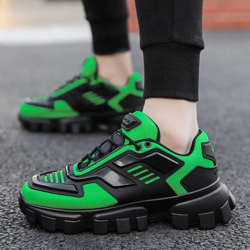 Plus Size Męskie modne trampki 2021 Styl Lekkie, oddychające męskie buty Casual Chunky Trainers Obuwie męskie