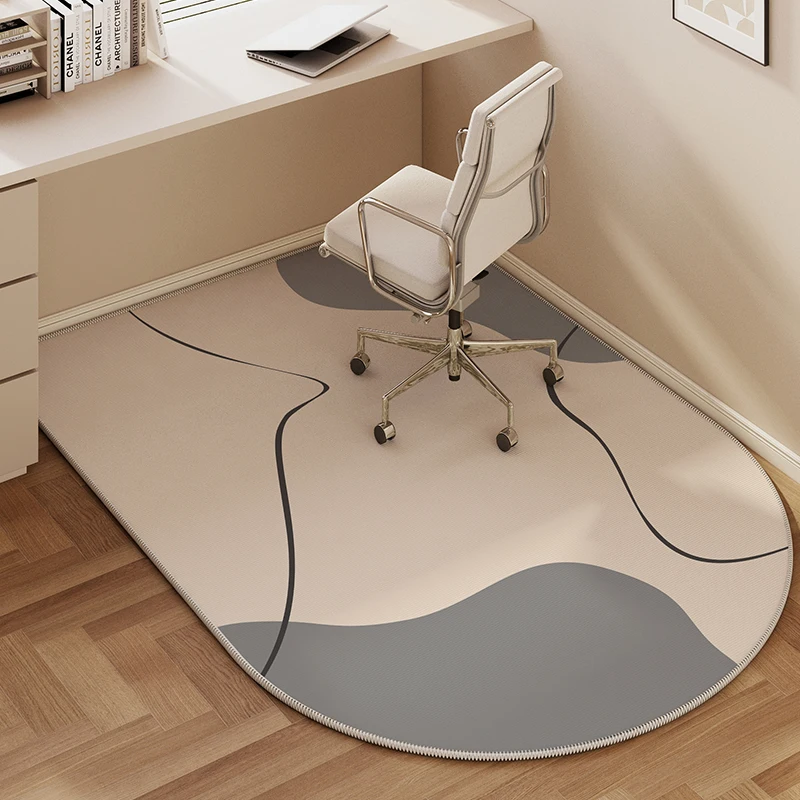 VIKAMA Study Desk Study Computer Chair Thickened Carpet Swivel Chair Home Mat Non-slip Cream Under Desk Mat