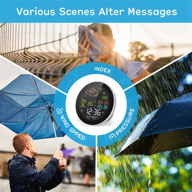 معظم Tuya WIFI محطة الطقس ساعة الطاولة في الهواء الطلق جهاز قياس درجة الحرارة الداخلي توقعات الطقس ميزان الحرارة الرطوبة سهلة الاستخدام #1