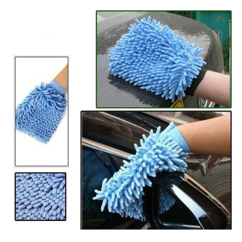 1/3/5pcs Car Cleaning Tools Reusable Rag Wash Cleaning Mitt Towel Premium Soft Chenille Microfiber Glove Scratch Dropship