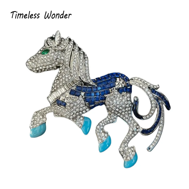 

Timeless Wonder Fancy Enamel Zircon Horse Brooch Pins for Women Designer Jewelry Top Vintage Gift Trendy Rare Mix 5283