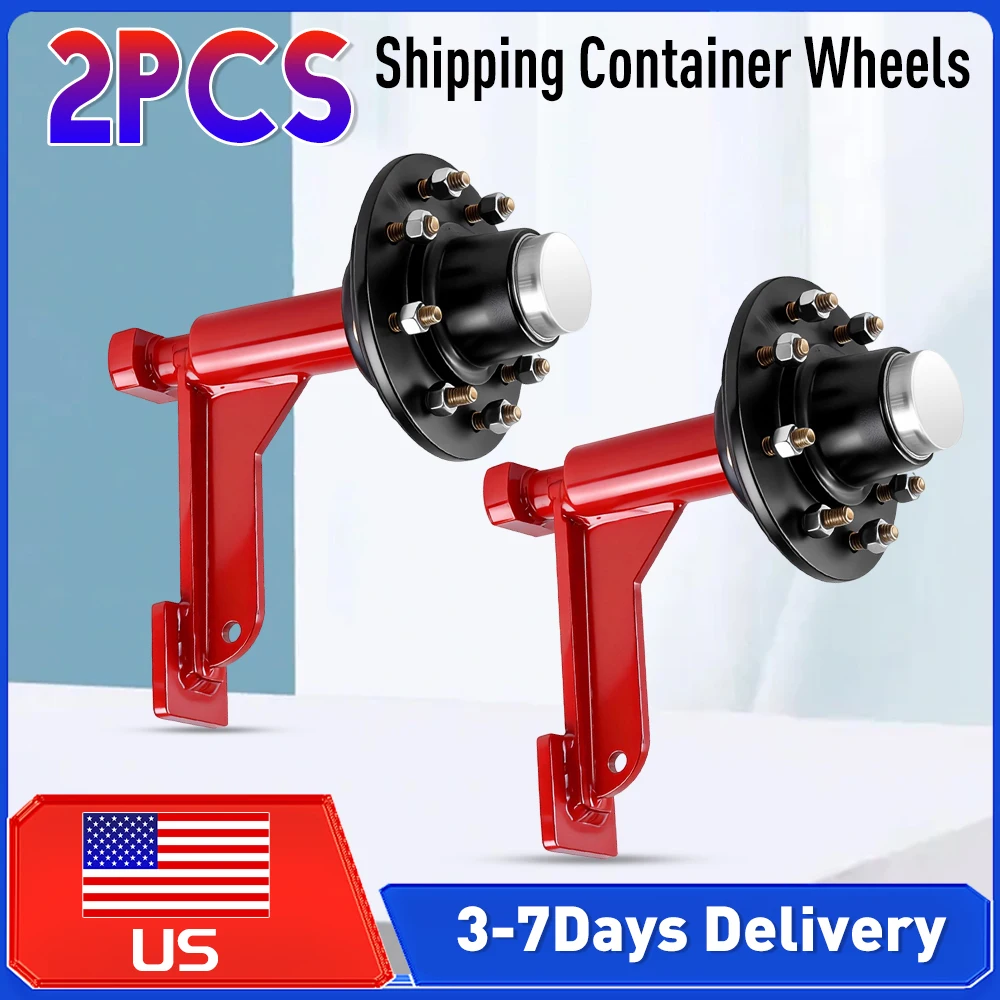 

2 Packs Container Spindle Kit Heavy Duty Shipping Container Axle with Ratchet Strap J Hook for 20ft-40ft Container Accessories ﻿