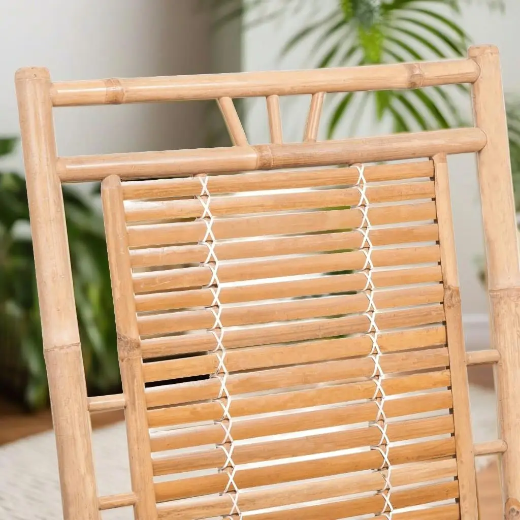 Comfortable Bamboo Rocking Chair with Cushioned Seat – Perfect for Relaxation!