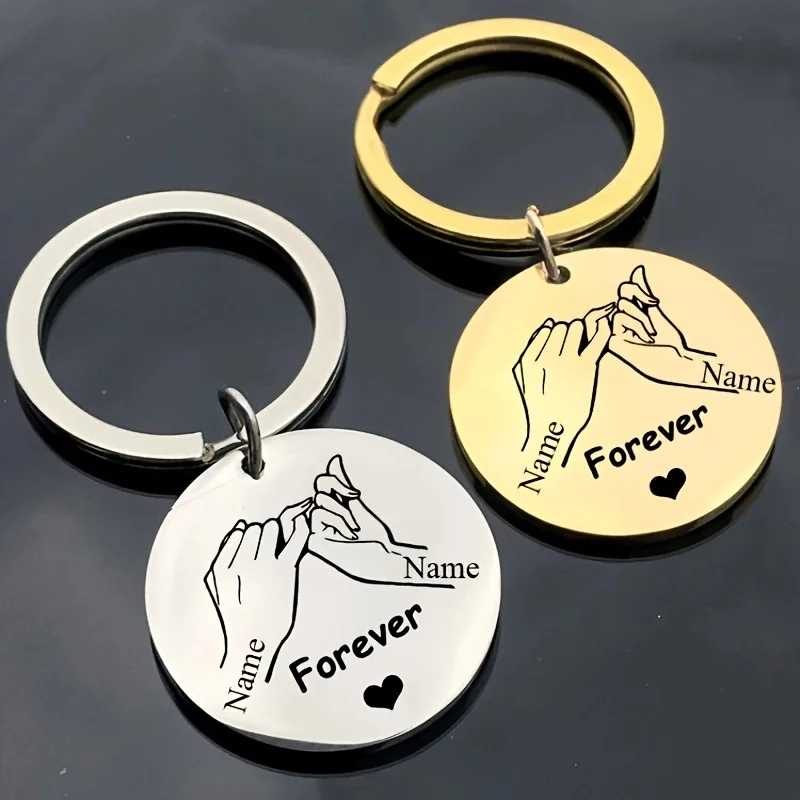 Personalized Valentine's Keychain, Custom Couple Gift