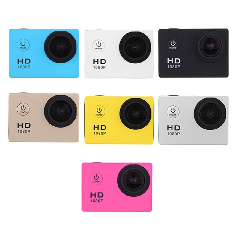 1080P HD Action Camera LCD Screen Waterproof 30M Sports Action Cam For Bicycle, Motorcycle, Skiing, Diving White