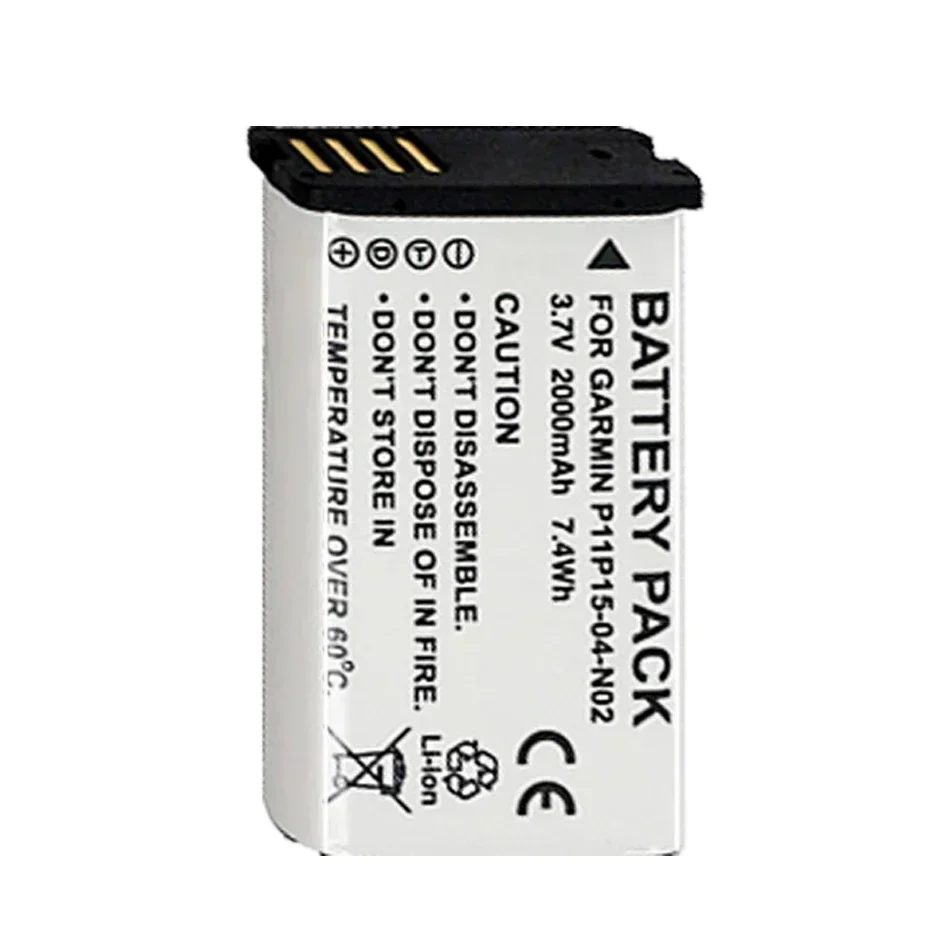 Mobile Phone Batteries 2000mAh 361-00053-00 3610005300 For GARMIN Montana 650 650T 600 VIRB GPS Rechargeable Portable Battery