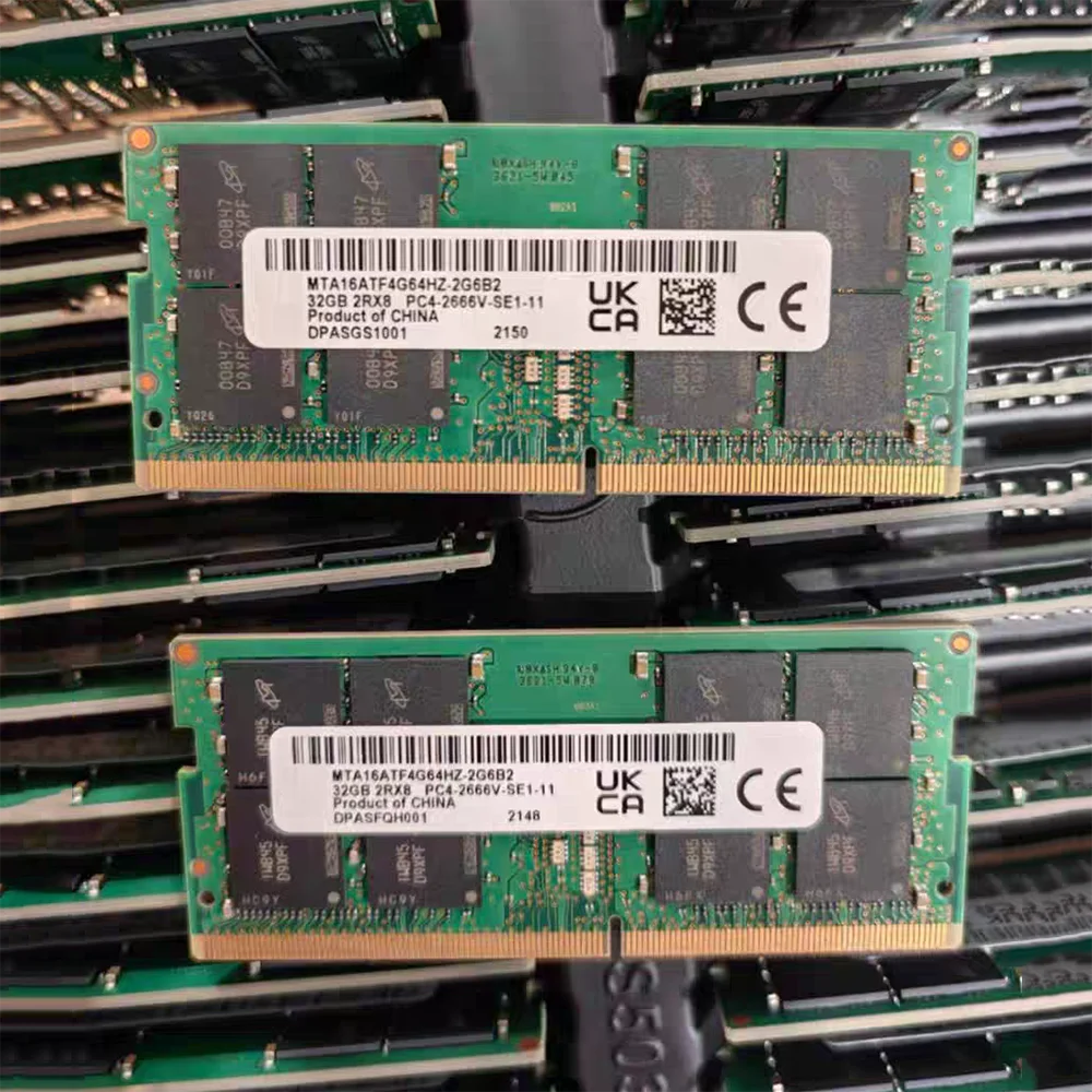 Piezas para estación de trabajo de ordenador portátil, memoria para MT 32G 2RX8 PC4-2666V-S 2666 DDR4 MTA16ATF4G64HZ-2G6B2 32GB, 1 unidad