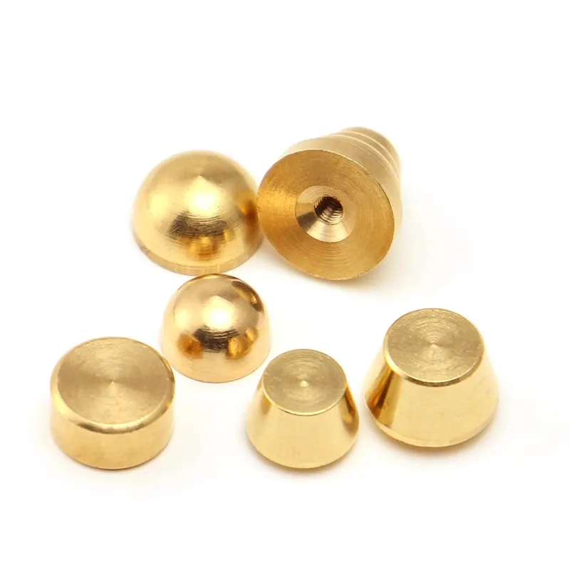 Mosiężny okrągły klamra w kształcie łuku, ozdobny guzik do torebki, ręcznie robiony element do skóry, śruba.