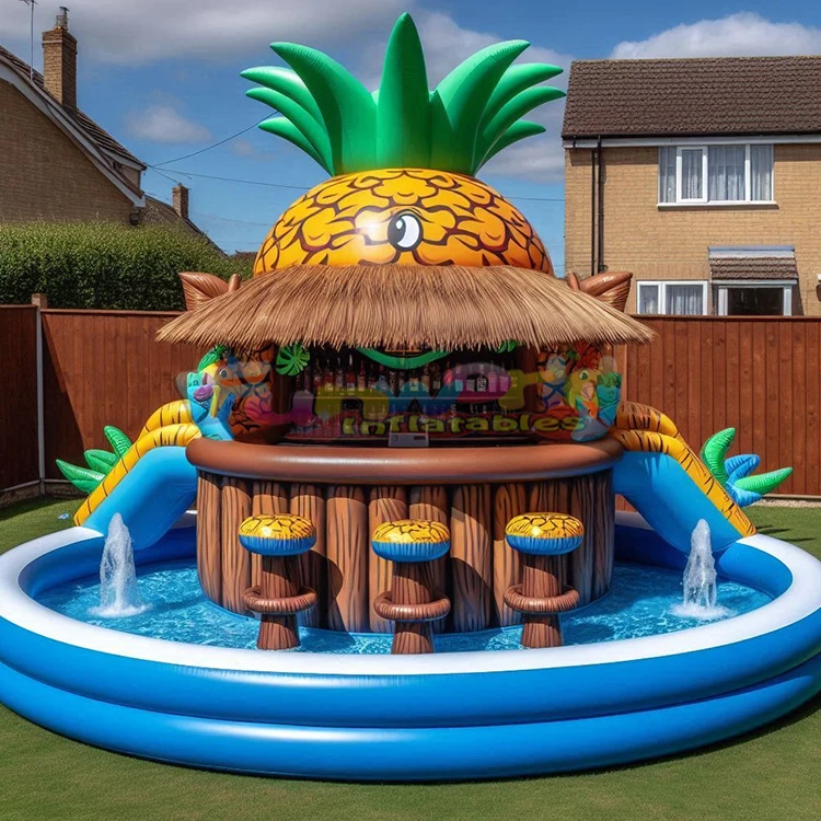 Backyard pvc luxury water family parties party leisure drinking swimming floating inflatable pool bar