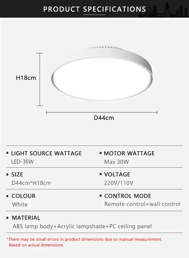 LED Ceiling Fan Lamp with Modern Bladeless Design Quiet Strong Wind Remote Control Adjustable Brightness Household Fan Light