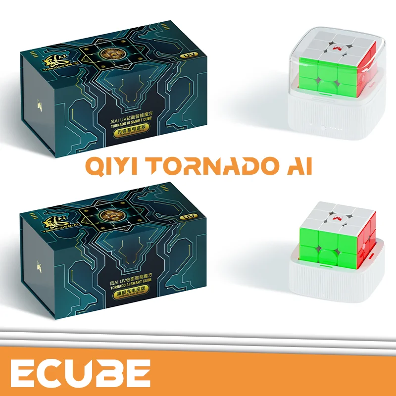 

[ECube] QiYi XMD Tornado AI 3x3 2025 Smart Cube Bluetooth Magnetic Magic Speed Cube Charging Box Base Pioneer Version Puzzle Toy