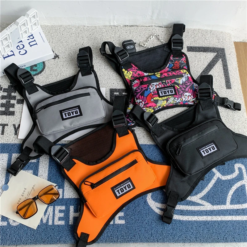 Paquetes de pecho Oxford para hombre a la moda, novedad de 2026, bolsas de aparejo de pecho Unisex de nailon de alta calidad, mochilas de chaleco táctico multibolsillos de Hip Hop