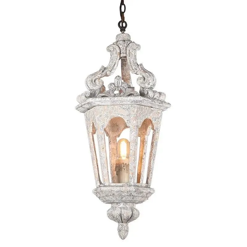American Country Style Solid Wood Retro Chandelier with Bamboo Rattan Lampshade Energy Saving Restaurant Light
