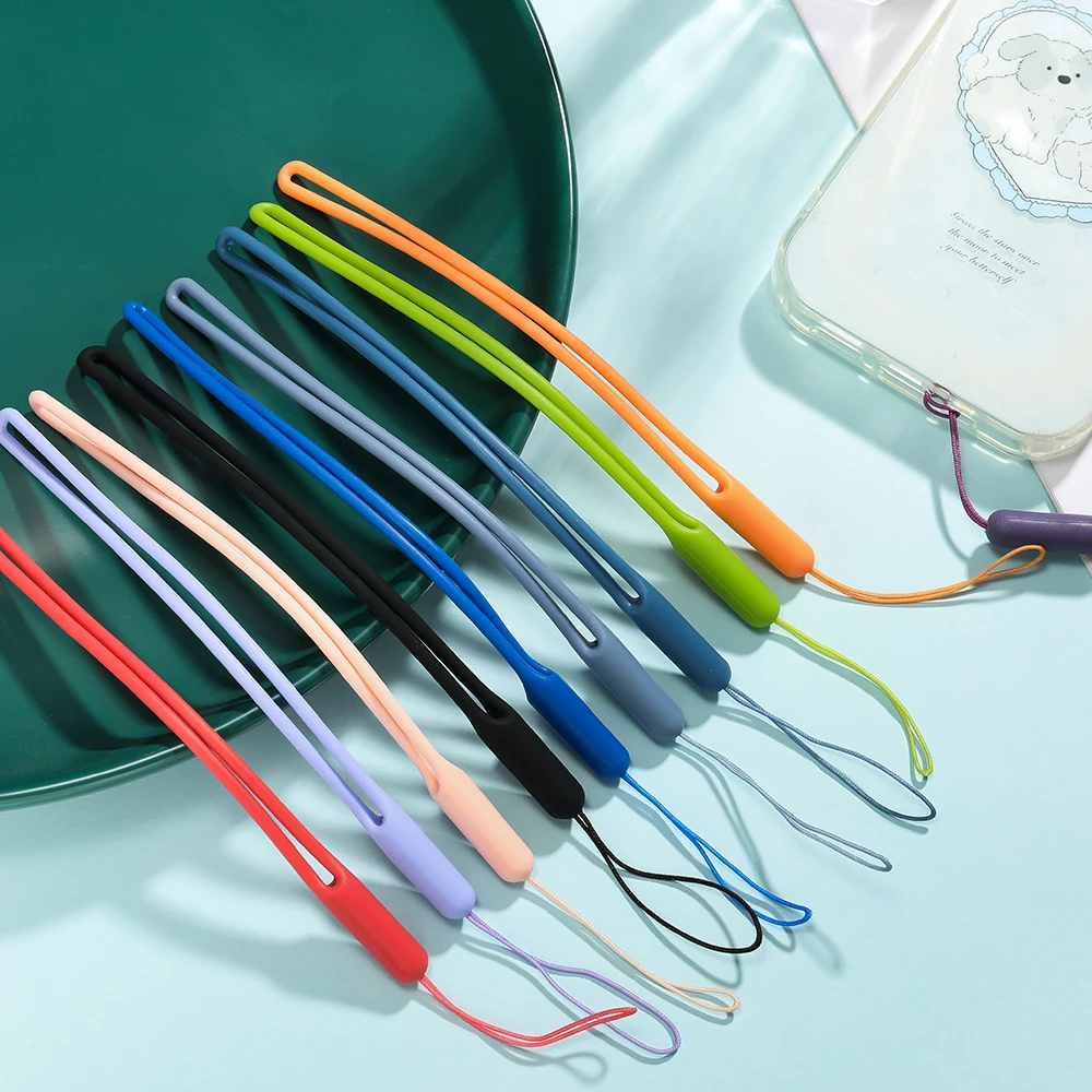 5pcs/lot Silicone Wrist Straps Mobile Phone Strap Cute Lanyards for Camera Keys Cord Anti Loss Lanyard Key Chains Hanging Rope