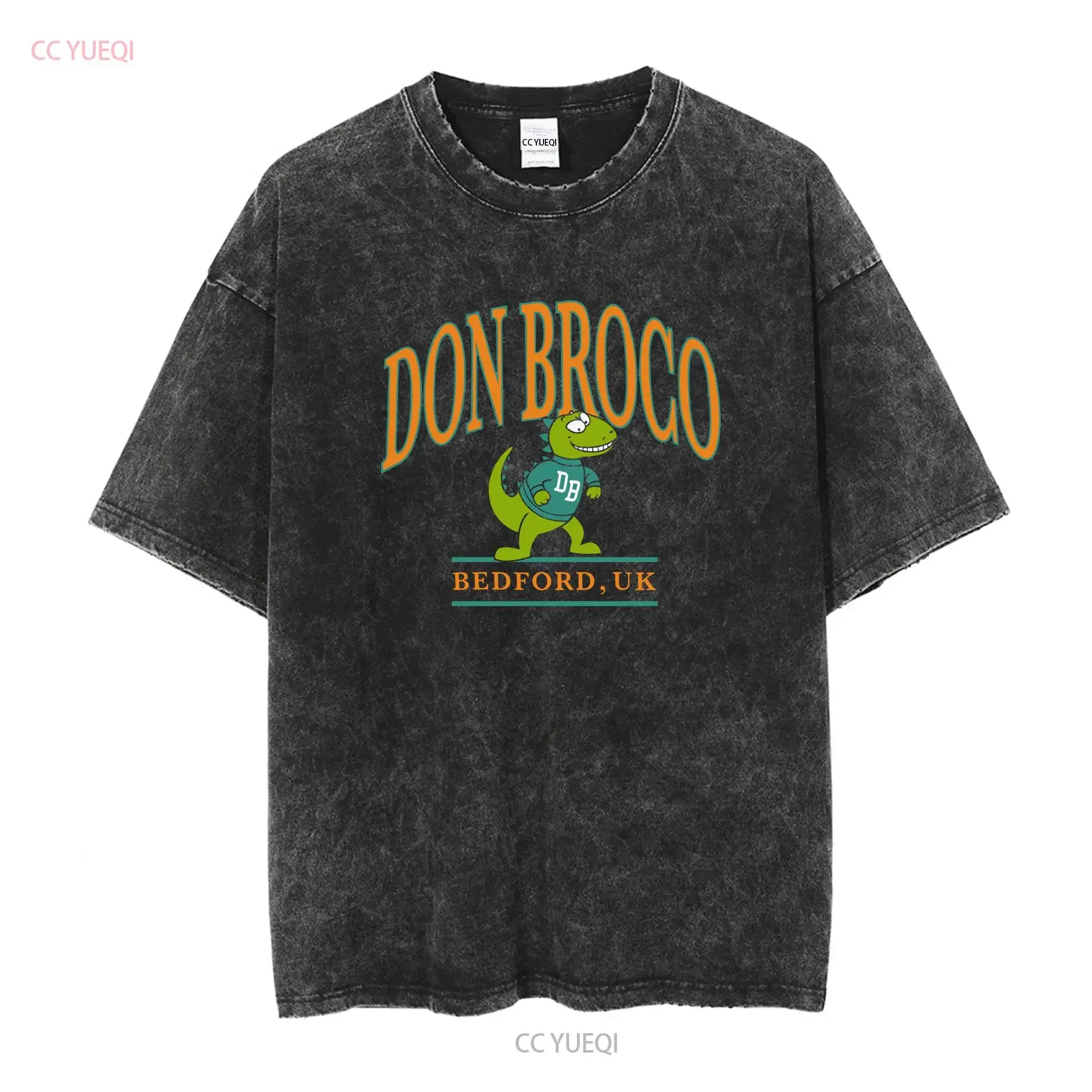 Don Broco Bedford Dinosaur T Shirt vintage Washed graphic Breathable homme Stylish Slightly streetwear fashion Unisex