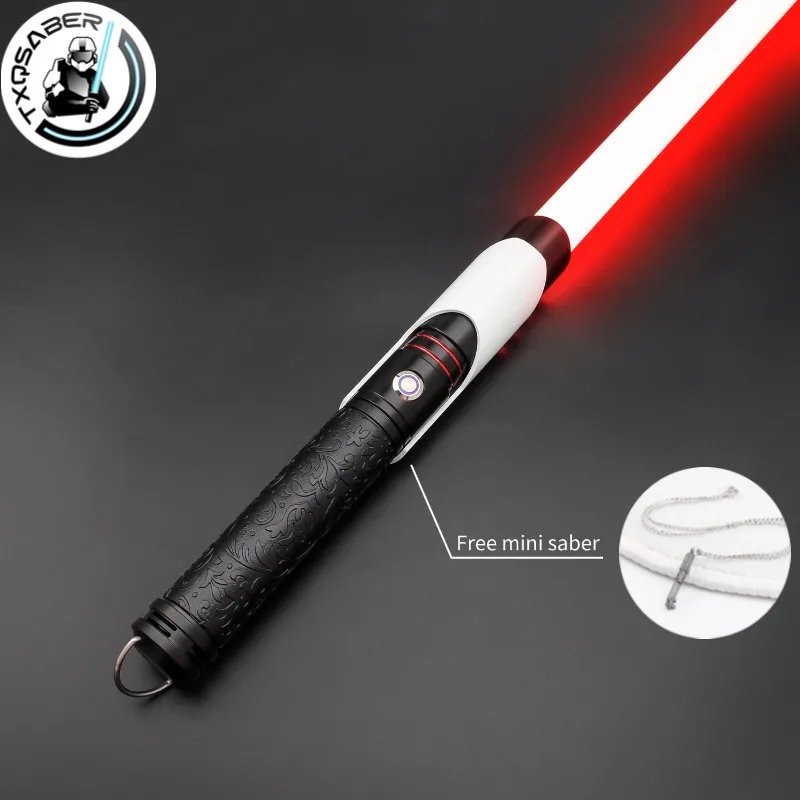 TXQSABER Neo Pixel Heavy Dueling Lightsaber RGB Laser Sword Metal Hilt Smooth Swing Blaster Cosplay Jedi Luminous Kids Toys