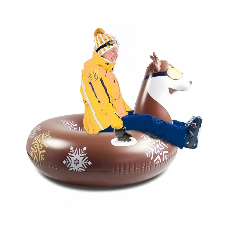 Inflatable PVC Snow Tube Winter Ski Circle With Handle Durable Children Adult Thickened Floated Sled
